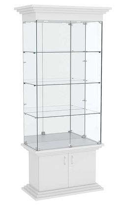 Витрина широкая с тремя полками и зеркалом ЦИТАДЕЛЬ №3, Серый