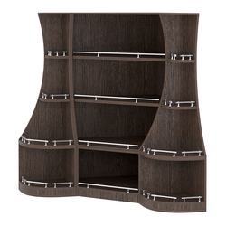 Угловой низкий стеллаж ГАРАНТ №1-О с ограничителями, Дуб Венге