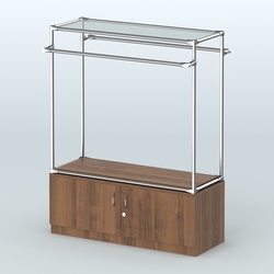 Островная торговая система ХРОМ 1200 мм с тумбами №4, Орех