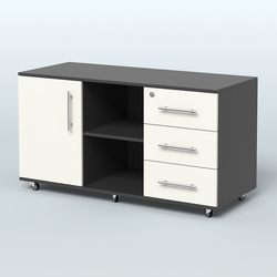 Приставка подкатная Лонди, цвет дуб шамони светлый, Черный + Белый