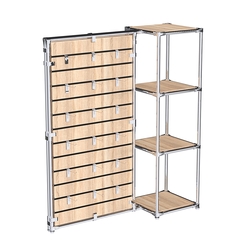 Хромированное вешало ЩИТ №1-3 с полками ДСП 16мм, Дуб Сонома