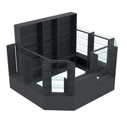 Торговый пристенный островок ГРАЦИЯ №10 (открытый) (7.43 кв.м), Антрацит