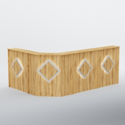 Ресепшен угловой большой РОМБ №4, Дуб Золотистый