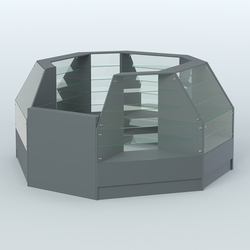 Низкий торговый остров серии Алмаз №1 малый, Темно-Серый