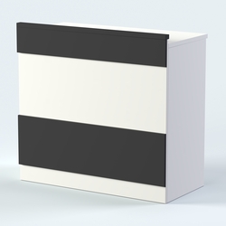 Стол - верстак с ящиками и дверью №1, Черный и Белый