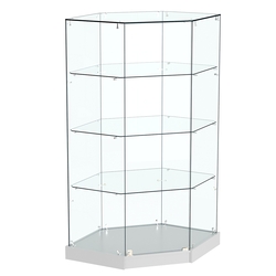 Витрина Хит продаж №13 (угловая шестигранная, закрытая, З/C - стекло), Серый