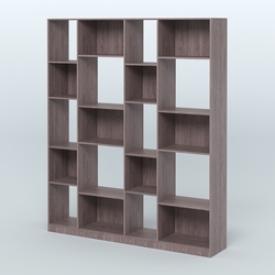 Стеллаж из ДСП серии ЛОФТ №15-1, Ясень Анкор темный