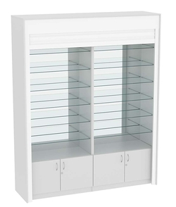 Торговая витрина двухсекционная с рольставнями ИСДВ-132, Серый