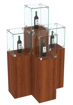 Комплект Демо-стендов со стеклом Льдинка-Т-обр №1, Орех