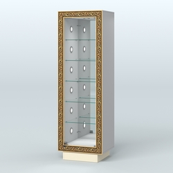 Низкая пристенная витрина с декором НБА-503С, Серый + Крем Вайс