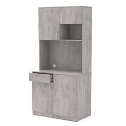 Офисная мини-кухня ПРАКТИК №4, Бетон Чикаго светло-серый F186 ST9