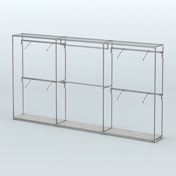 Торговая система ХРОМ без ДСП 3600 мм с поручнями №2, Метрополитан Грей