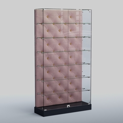 Низкая стеклянная витрина КАПИТОНЕ №9-ХП, Антрацит+14 Fla