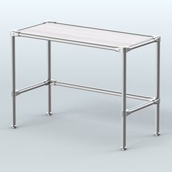 Стол средний D-42 с полкой ДСП 16мм, Ясень Анкор светлый