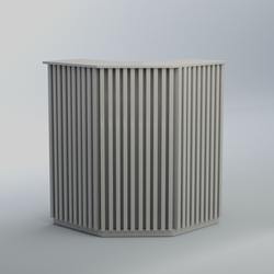 Ресепшен угловой серии ВЕРТИКАЛЬ №3, Серый