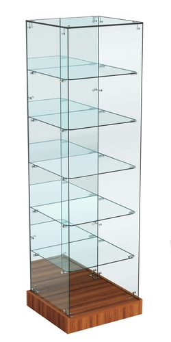 Витрина Хит продаж №504 (открытая, задняя стенка - зеркало), Орех