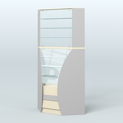 Витрина внутренний угол БРИЗ №4, Серый + Крем Вайс