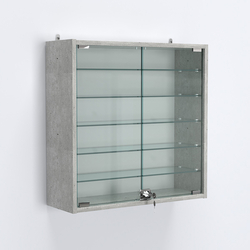Витрина настенная №201-5А с пятью прозрачными полками, Метрополитан Грей
