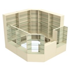 Торговый угловой островок ГРАЦИЯ №4 (открытый) (6.63 кв.м), Крем Вайс