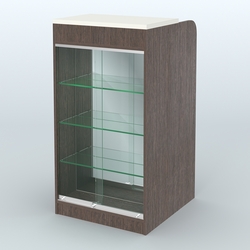 Ресепшен-Лайт №8 (600 мм) (Фасадная стенка - Зеркало), Дуб Венге + Белый