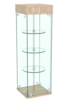 Витрина РОТАЦИЯ настольная с вращающимися полками №23-3 (прозрачная), Дуб сонома