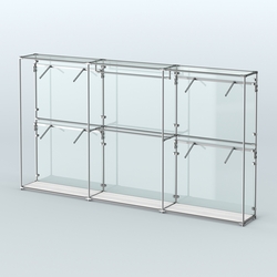 Торговая система ХРОМ (задняя стенка - стекло) 3600 мм с поручнями №2, Ясень Анкор светлый