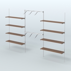 Neo Fix №11 с полками из ДСП и хромированными поручнями (3600 мм), Орех