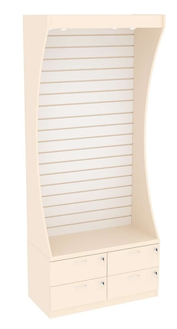 Витрина Радуга с четырьмя выдвижными ящиками №2-4 (Т-19) З/C-экономпанель, Крем Вайс