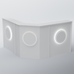 Ресепшен Г-образный КРУГ №3, Белый