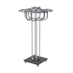 Торговое хромированное вешало с усиленными поручнями СЕКТОР №4, Черный