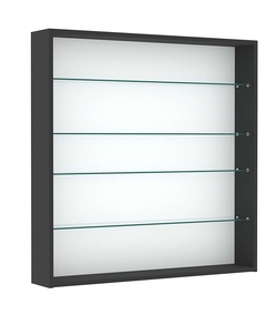 Витрина настенная №4-1Г открытая с прозрачными полками, Черный