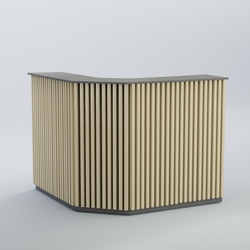 Ресепшен Г-образный серии ВЕРТИКАЛЬ №4, Темно-серый + Крем Вайс