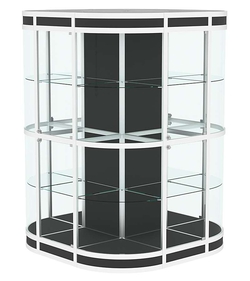 Витрина из профиля островная закругленная с секторами №3, Черный