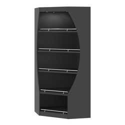 Стеллаж Гарант угловой №1-О с ограничителями, Черный