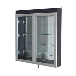 Витрина настенная №4-4А зеркальная с подсветкой серии Collecto, Антрацит