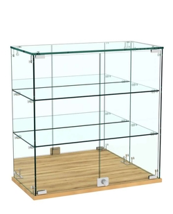 Витрина Истра настольная №24 (задняя стенка - зеркало), Дуб Золотистый