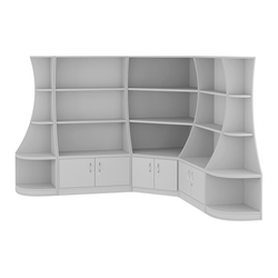 Угловой низкий стеллаж ГАРАНТ №2, Серый