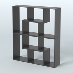 Торговый стеллаж Лофт №2 средний четырех- модульный, Черный