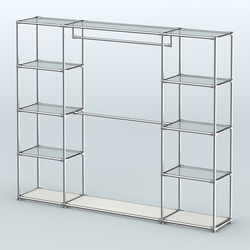 Торговая система ХРОМ без ДСП 2430 мм с прозрачными полками и поручнями №3, Белый