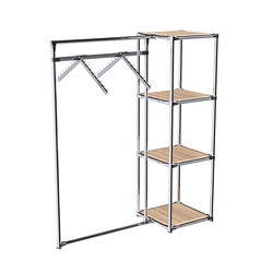 Хромированное вешало ГРАНЬ №1-3 с полками ДСП 16 мм, Дуб Сонома