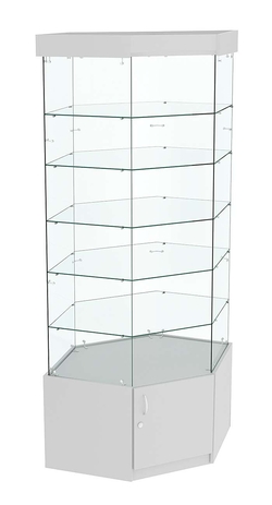 Витрина "Истра" угловая №9117, шестигранная (З.С-стекло), без дверей, Серый