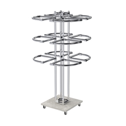 Торговое хромированное трехъярусное вешало СЕКТОР №3, Метрополитан Грей