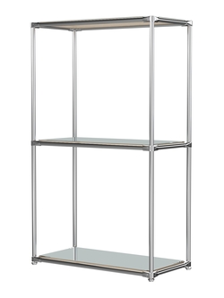 Хромированный стеллаж СТИЛЬ №2а-4 с зеркалами, Дуб Сонома