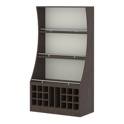 Стеллаж Гарант низкий №2-5-900-О с ограничителями, Дуб Венге + Белый