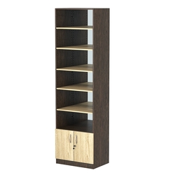 Стеллаж из ДСП с 5-ю полками 400x600 мм серии LEVEL-5 №7-2 (З/C - ЗЕРКАЛО), Дуб Венге + Дуб Сонома