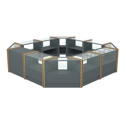 Торговый островок комби- нированный с молдингами №3 (4,72 кв.м), Темно-Серый