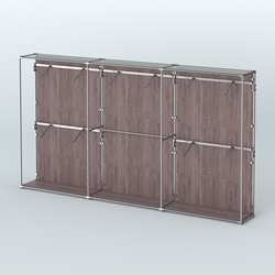 Торговая система ХРОМ (задняя стенка - ДСП) 3600 мм с поручнями №9, Ясень Анкор темный