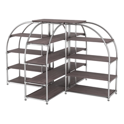 Комбинация стендов TD-06 №3-4 (с полками ДСП 16мм), Ясень Анкор темный