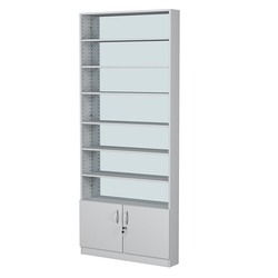 Стеллаж из ДСП с 6-ю полками 150x900 мм серии LEVEL-6 №9-2 (З/C - ЗЕРКАЛО), Серый