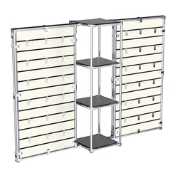 Хромированное вешало ЩИТ №2-3 с полками ДСП 16мм, Черный